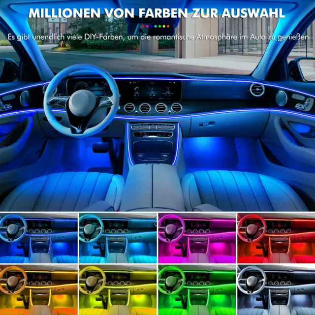 compatibles BLANC ateur de couleurs néon de voiture lumière ambiante de  voiture réglable éclairage intérieur LED USB 16 couleurs