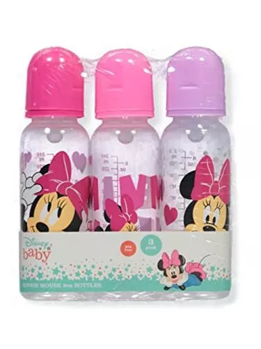 Disney Cudlie Minnie Mouse Baby Girl 3 Pack 9oz Bottles
