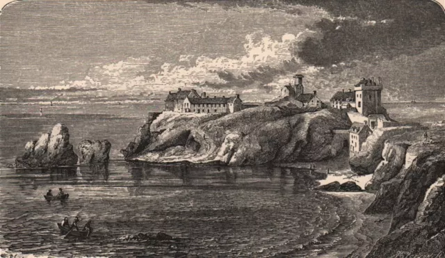 KINCARDINESHIRE. Dunottar Castle, in the 17th century. Scotland 1885 old print