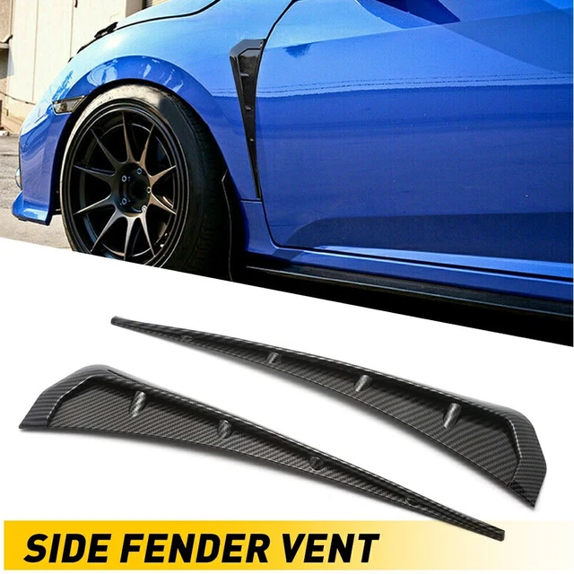 2Pcs Universal Carbon Fiber Car Exterior Side Fender Vent Air Wing Cover Trim