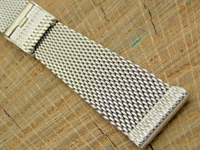 NOS 19mm Unused Stainless Steel Vintage Sliding Clasp Watch Band 7" Kestenmade