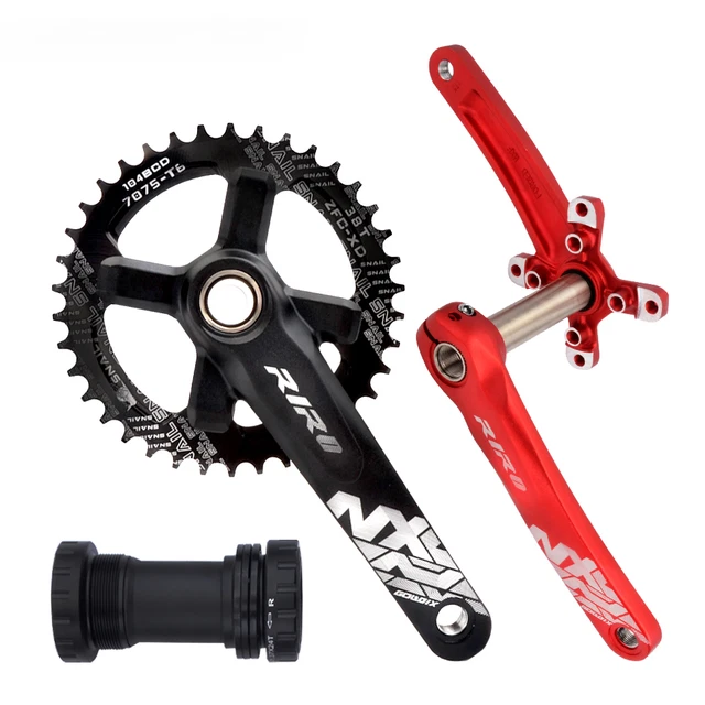 Mountain Bike Crankset Hollow Integrated Bicycle Crankset Wide and Narrow Cranks