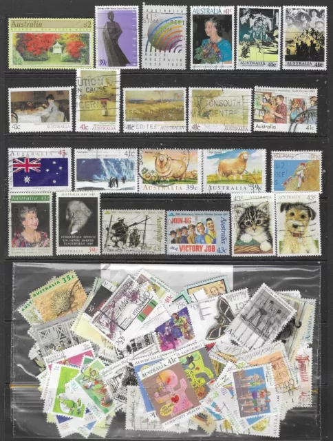 1989 To 1992 100 Australian Stamps All Different  Used