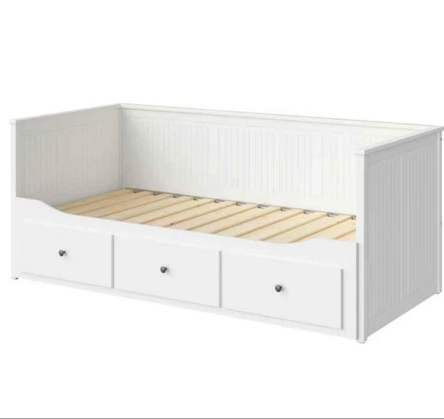 IKEA HEMNES WHITE day bed with 3 drawers' storage all screws very