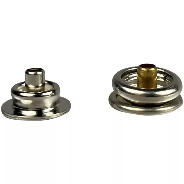 Line 24 Snaps Solid Brass Long Nickel Plated 10 Pack