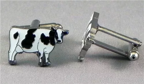 New Farm animal Friesian Cow Dairy pair mens cufflinks cuff links metal enamel