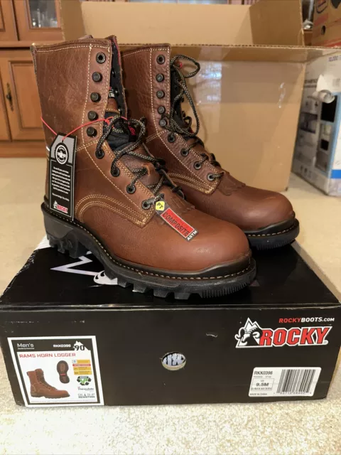 Rocky Rams Horn Logger Composite Toe Waterproof 400G Insulated Work Boots