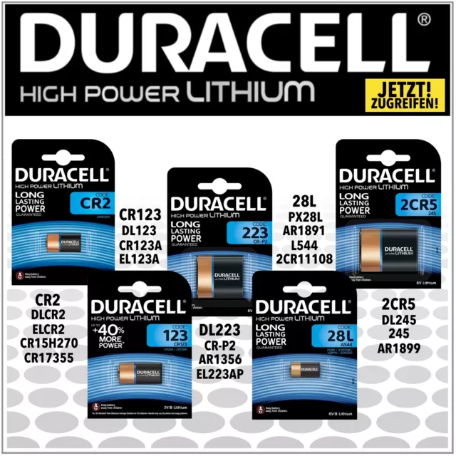 DURACELL Batterie Ultra Lithium Foto CR2 123 223  CR-V3 2CR5 28L