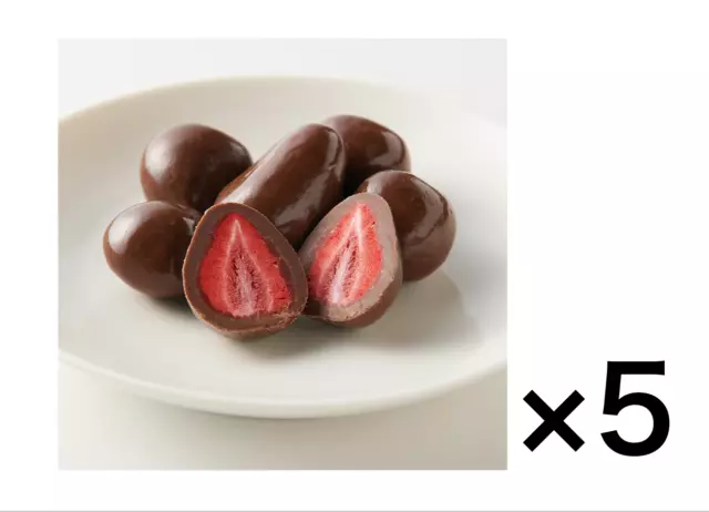 MUJI Fraises séchées enrobées de chocolat au lait 5 sachets de 50 g de...