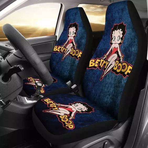 Cartoon Pretty Betty Boop Car Seat Covers (set of 2), Cute Gift For Fans