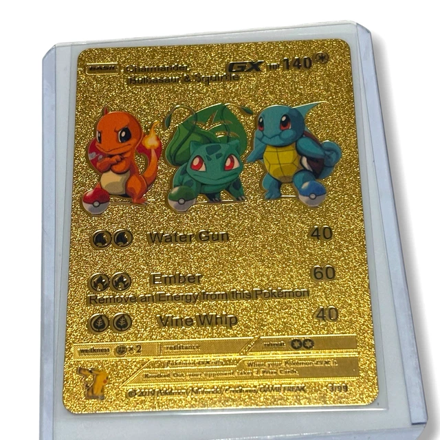 charmander bulbasaur and squirtle gold pokemon card Duraludon Bulbasaur, Charmander, Squirtle : r/custommagic