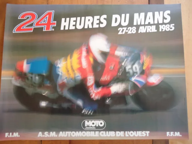 Poster Ufficiale 24 10 Del Mans 1985 Moto Manifesto Aco Moto Il
