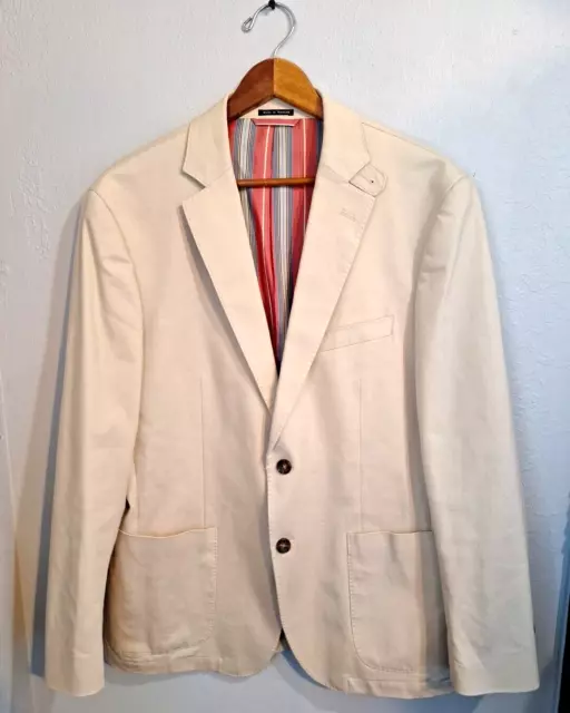 Flynt Bueller Blazer Sport Coat Khaki Stretch Cotton Double Vent 42R