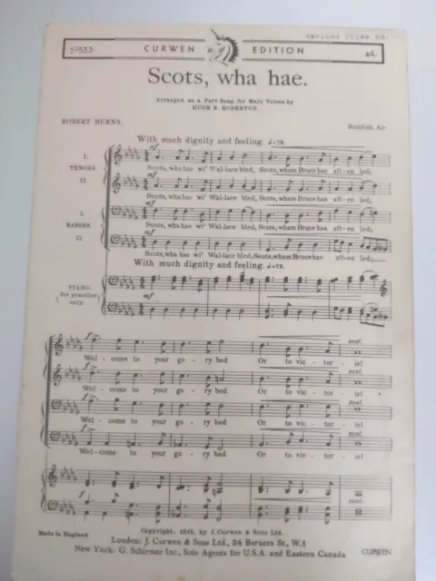 Scots, wha hae! - Robert  Burns, Arranged  By Roberton