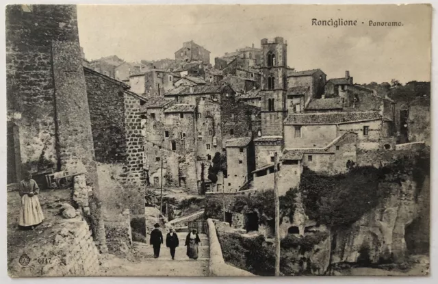 Cartolina Ronciglione panorama animata Viterbo paesaggistica T13