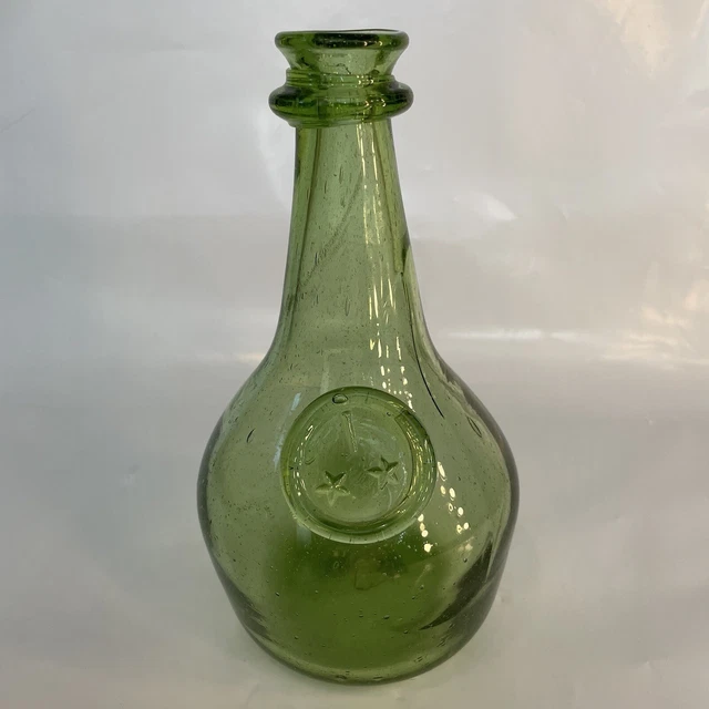 Vintage Collectors Joseph Frances Thich Green Glass Onion Bottle Jamestown