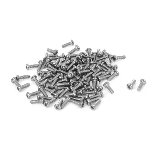 100pcs M2x6mm Acier Inoxydable ronde Boulon vis hexagonale tête DIN