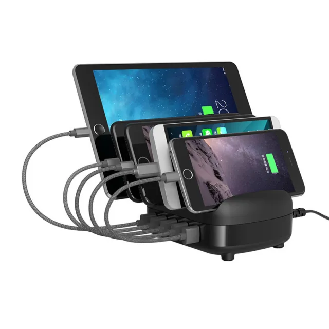 USB Charging Station 5-Port Fast Charger Charging Dock for iPad iPhone Android