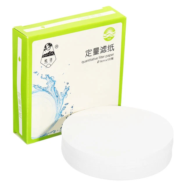 100Pcs 9cm Quantitative Filter Paper Circles, Fast Speed Round Lab Paper