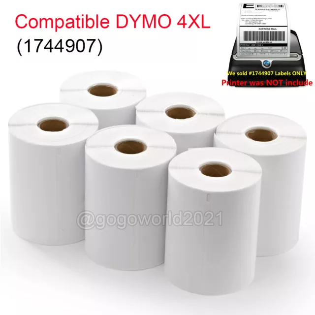 DYMO 4XL Label Direct Thermal Shipping Labels 4x6 1744907 Compatible 2-100 Rolls