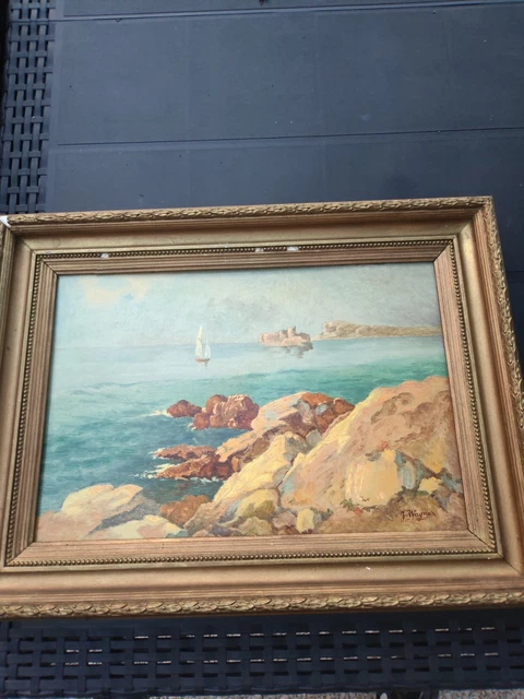 ANCIENTABLEAU HUILE SUR panneau signé 