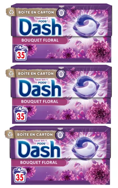 70 Capsules DASH "Bouquet Floral" 5X Pack Lessive Lavages Lot Doses Pods + Lenor