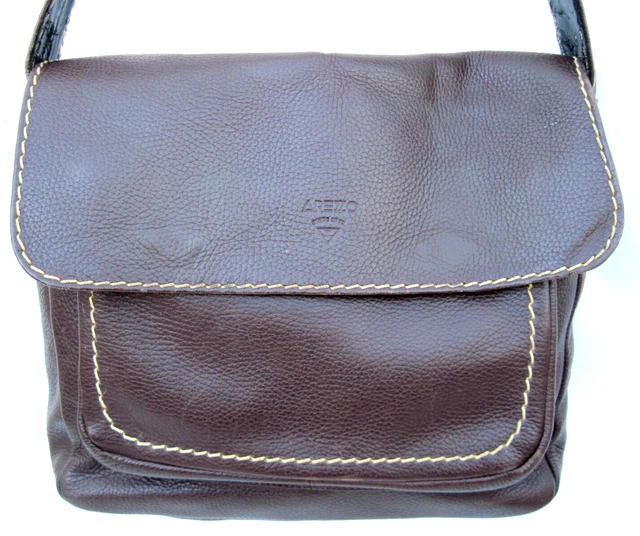 Sac à Main Vintage Marianelli En Cuir Véritable - Format A4, Porté épaule, Marron - Fait En Italie