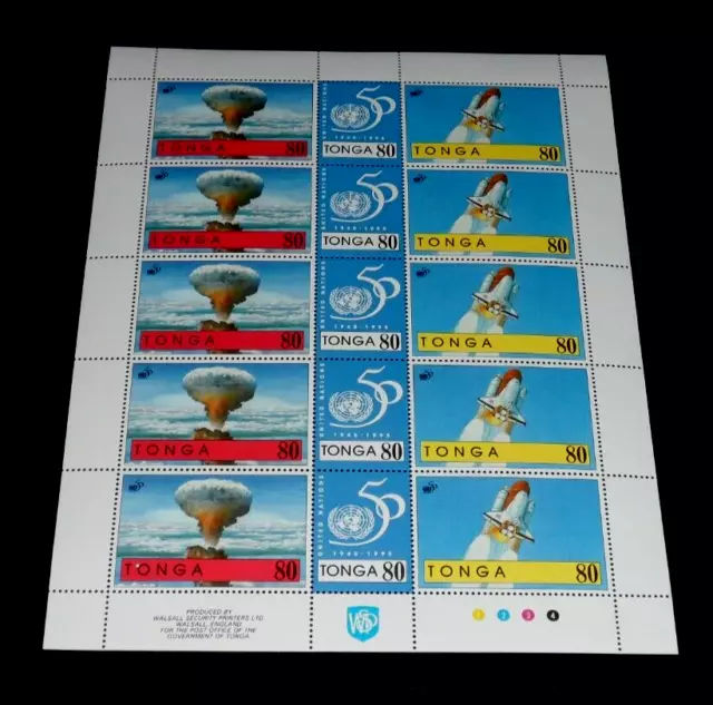 Tonga #906, 1995, U.n. 50 Aniversario. Mnh, Hoja/15, Bonito Lqqk