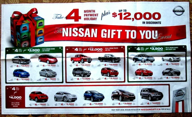 2012 Nissan Sale Poster 37 x 21.5 Inches c