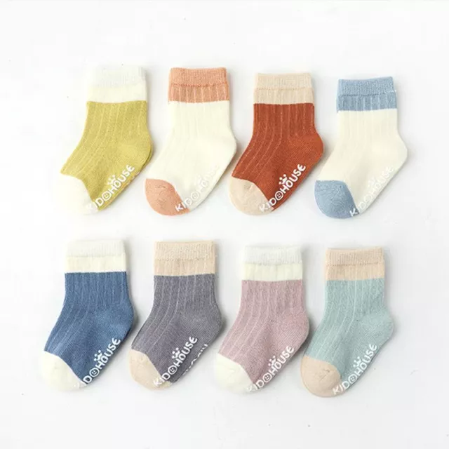 5 Pairs Baby Girls Boys Kids Toddler Non-slip Cotton Breathable Floor Soft Socks