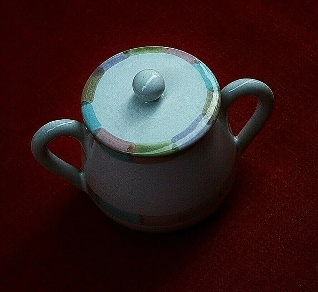 Deruta Ceramic Majolica Kiara Sugar Bowl w Lid 10oz