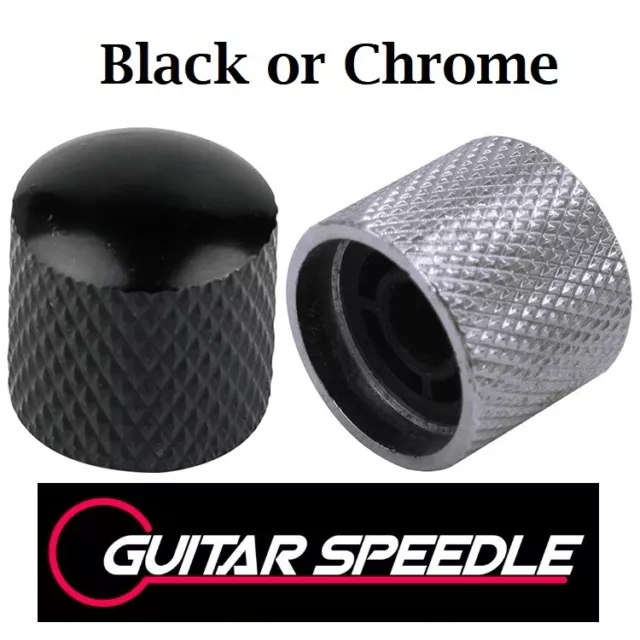 Guitar Volume Tone Control Knobs Metal Black Chrome Choose 1-4