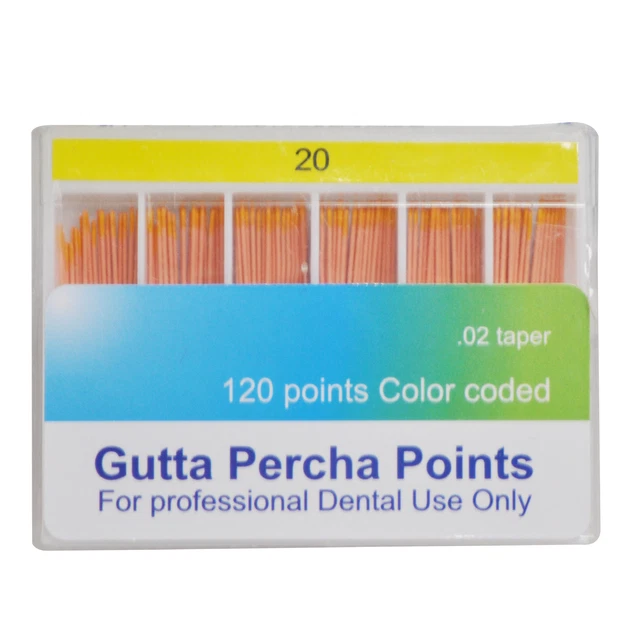 120pc  Dentist Dental Endodontics Gutta Percha Points  #20 Yellow FDA CE