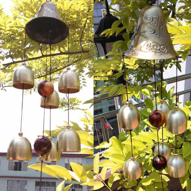 Metal Wind Chimes 6 Bell Outdoor Garden Yard Home Hanging Decor Feng Shui