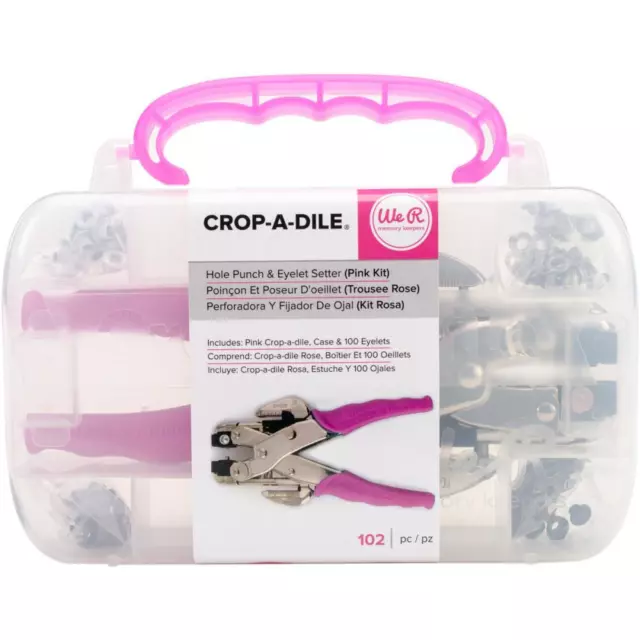 We R memory keepers Crop-a-dile Eyeletsetter - pink