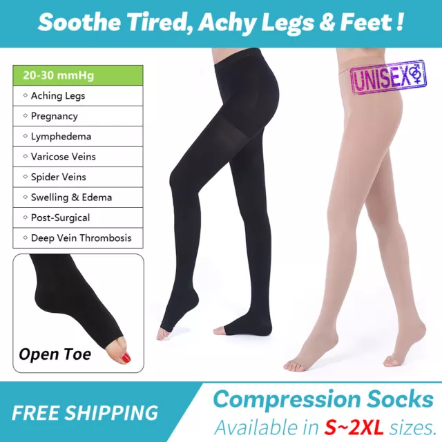 S-XXL Women Medical Compression Stockings Pantyhose Waist High