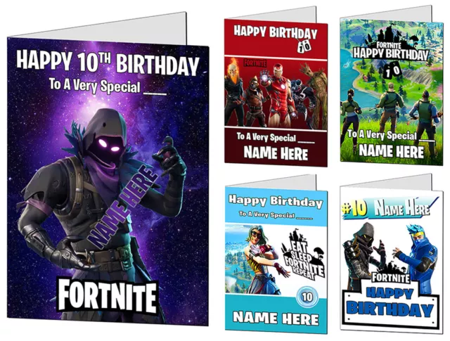 Personalised Fortnite Birthday Card Gaming Fan Any Age / Name / Relation
