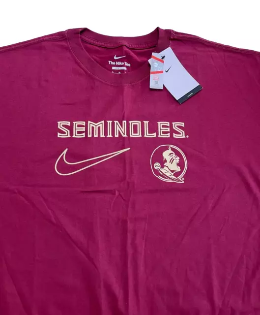 Florida State Seminoles NIKE, Burgundy/Tan Solid Cotton T Shirt