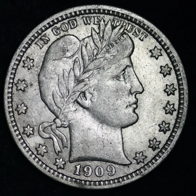 1909 Barber Silver Quarter CHOICE AU+ FREE SHIPPING E239 QBM