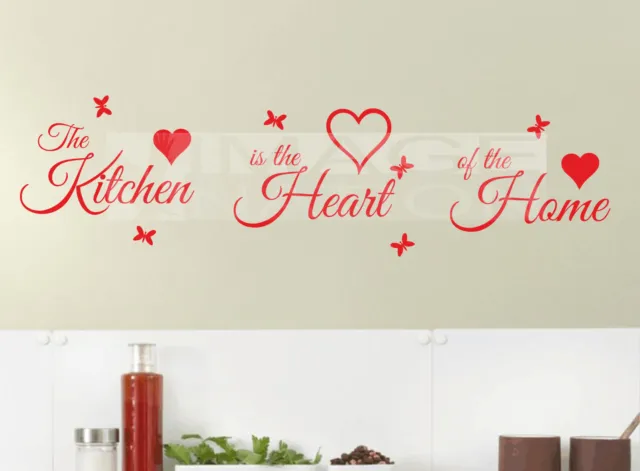 The Kitchen is the Heart of the Home Vinyl Wall Quote Sticker Decal Wall Art 3