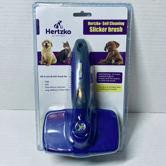 Hertzko Self Cleaning Dog Cat Slicker Brush Grooming Fur Comb Shedding Hair