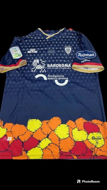 Maillot Cagliari Prati - Match Issue - Indossata - Préparateur - Fabriqué En Slovaquie