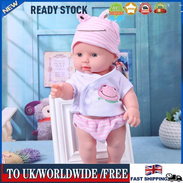 30cm Finished Doll Washable PVC 3D Prop Doll Baby Companion Toys (Pink)