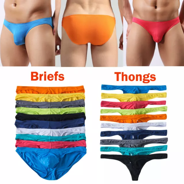 5/10 Pack Sexy Mens Modal Bikini Briefs Thongs Homme Panties Underwear Beachwear