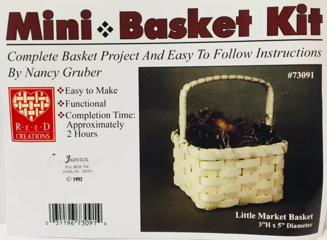 Kit de tejido de cesta Little Market, fabricación de cestas, suministros de tejido, caña, patrón
