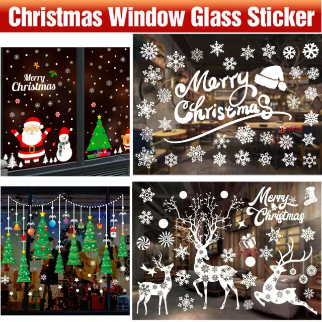 Christmas Window Glass Sticker Decal Mural Home Decoration Wall Stickers Wall AU