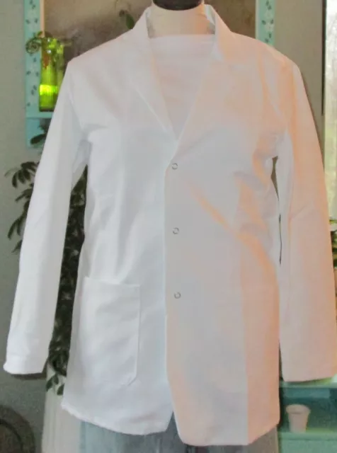 Best Medical Woman Staff L/S Lab Coat Snap 3 Pocket 30" Length White Sz XS to 2X