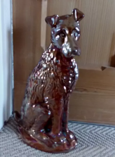 Nestor lustre glaze metal door stop 1930s fox terrier dog fireside companion