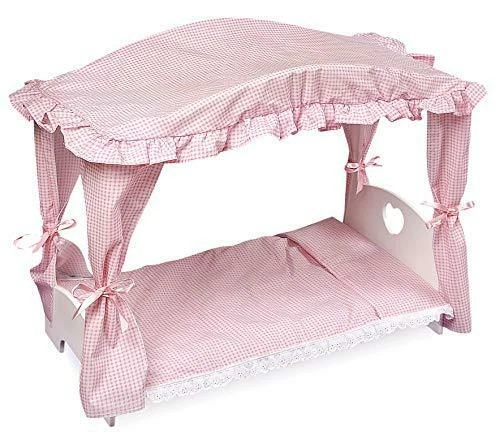 Badger Basket Canopy Doll Bed with Bedding (fits American Girl dolls)