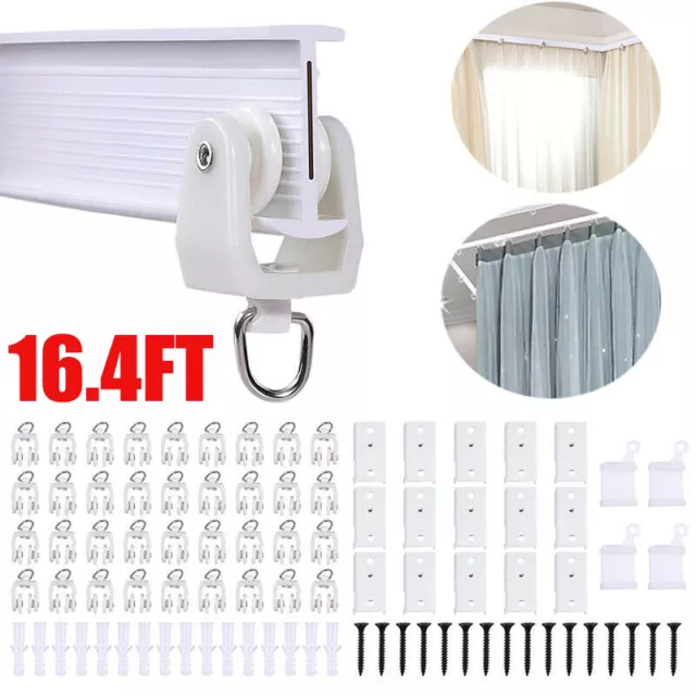 Flexible Side Ceiling Curtain Track Rod Rail Bendable Window Straight Curve